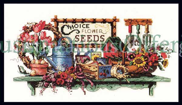 Rare Mock Garden Shed Shelf Cross Stitch Kit Treasured Collection